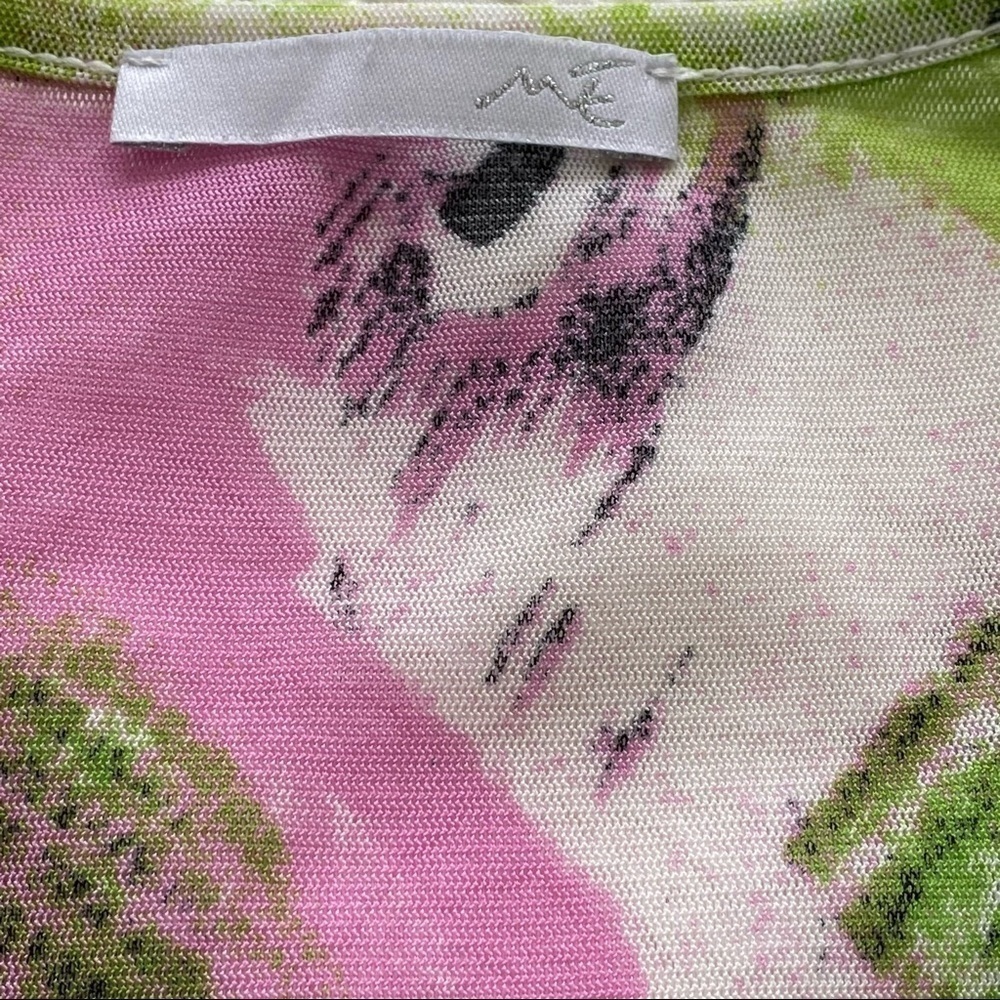 Artistic Green & White Asymmetrical ME Made in France Mix fabric Bogo tunic Smal - Picture 7 of 12